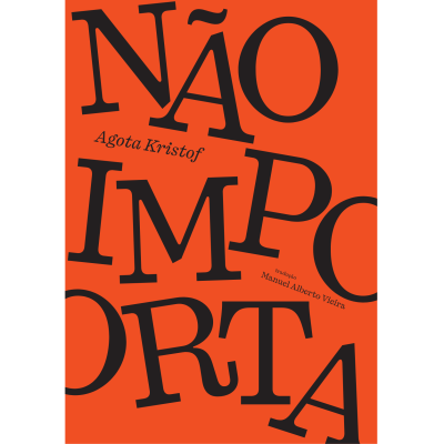Capa de livro laranja com texto preto NÃo IMPORTA e nomes de autores