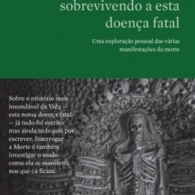 Capa do livro com título e esqueleto em fundo cinza