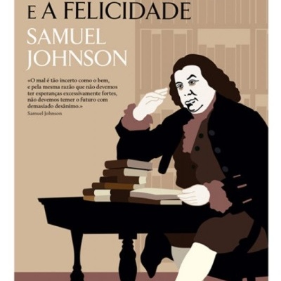 Capa de livro com ilustração de homem sentado à mesa com livros e texto do título e autor.