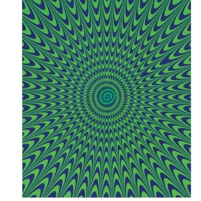 Capa da revista ELECTRA com padrão espiral verde e azul