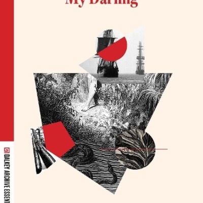 Capa do livro 'Miss MacIntosh, My Darling' com design geométrico e texto em vermelho e preto.