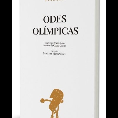 Capa de livro ODES OLÍMPICAS de Píndaro com texto preto e ilustração dourada