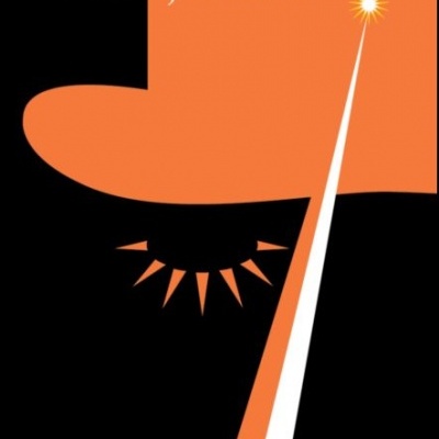 Capa do livro A laranja mecânica de Anthony Burgess com arte abstrata em preto e laranja