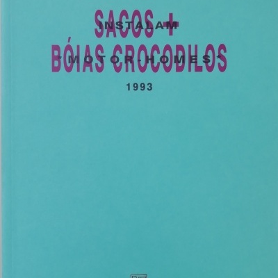Capa de livro azul claro com texto em preto e roxo