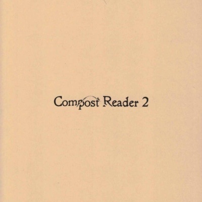 Capa de livro com texto Instituto e título Compost Reader 2 em fundo bege