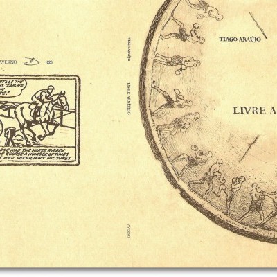 Capa de livro com ilustração circular e texto Tiago Araújo Livre Arbítrio