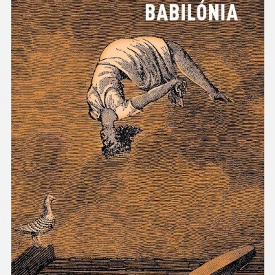 Capa de livro 'BABILÓNIA' de René Crevel com ilustração em castanho
