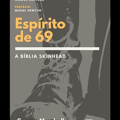 Capa de livro 'Espírito de 69' com imagem de uma bota de couro e texto em amarelo e branco