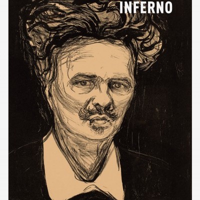 Capa de livro com ilustracao de homem e texto Inferno de August Strindberg