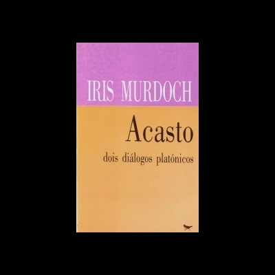 Capa de livro Acasto de Iris Murdoch com dois tons de cor e texto visível.