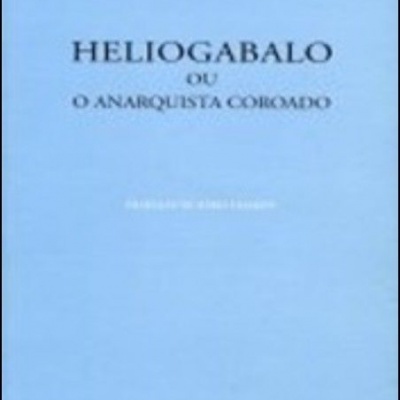 Capa de livro azul intitulado Heliogabalo de Antonin Artaud