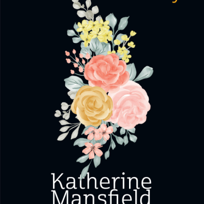 Capa de livro O Garden-Party com flores e texto em preto