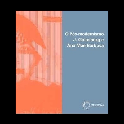 Capa de livro sobre pós-modernismo com design colorido e texto em branco
