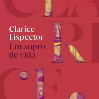 Capa de livro vermelha com título 'Um sopro de vida' e autor 'Clarice Lispector'