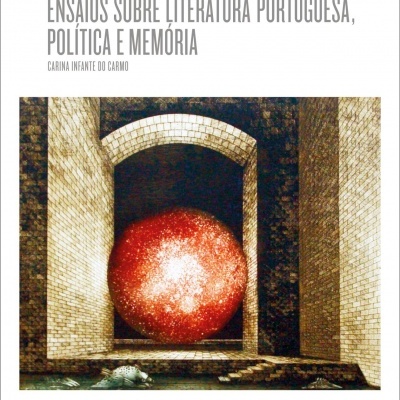 Capa de livro com título e imagem de esfera vermelha num espaço arquitetônico
