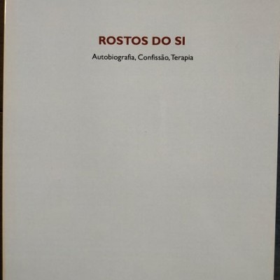 Capa de livro branca com texto ROSTOS DO SI e detalhes de edição