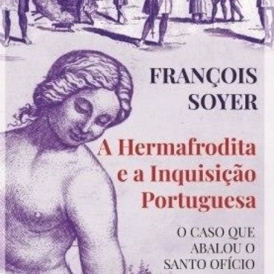 Capa de livro com ilustração antiga em roxo e texto com título e autor