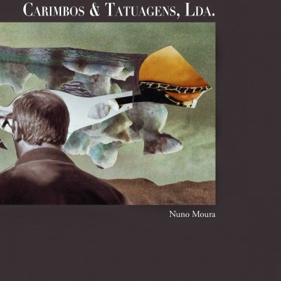 Capa de livro com título 'Carimbos & Tatuagens, Lda.' e ilustração abstrata.