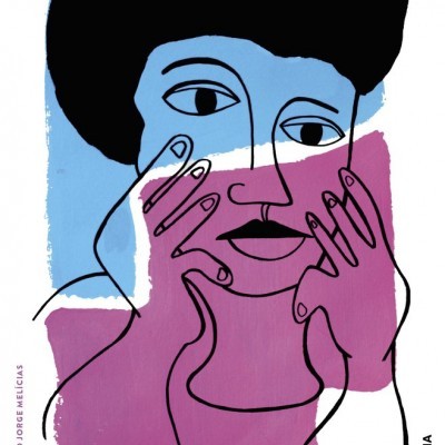 Capa de livro com ilustração abstrata e texto de título e autor