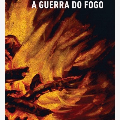 Capa de livro com fogo e texto em branco.