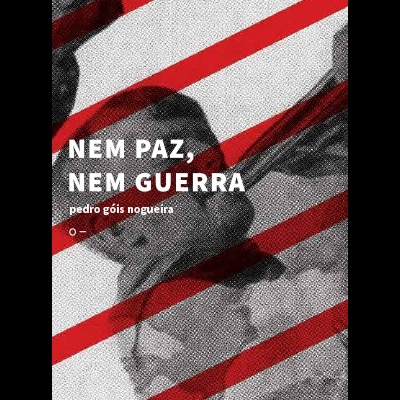 Capa de livro com texto Nem Paz, Nem Guerra e rosto masculino com riscas vermelhas