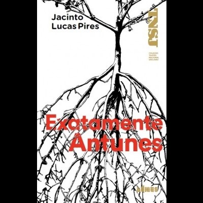 Capa de livro com ilustração a preto de raízes de árvore e texto em preto, vermelho e dourado