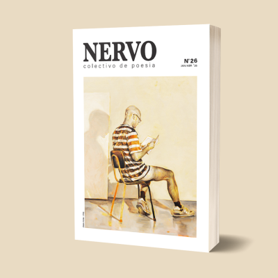 Capa de revista NERVO com ilustração de homem sentado a ler