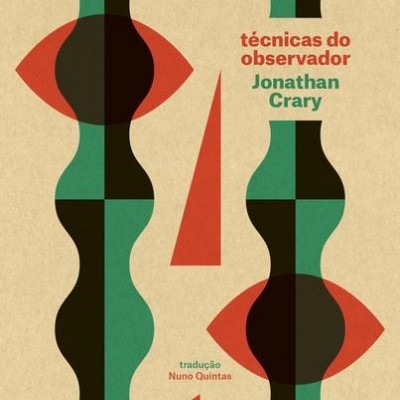 Capa de livro abstrata com formas verticais verdes, pretas e vermelhas e texto em português
