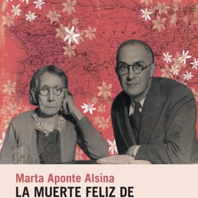Capa de livro com fotos a preto e branco de homem e mulher e título em espanhol
