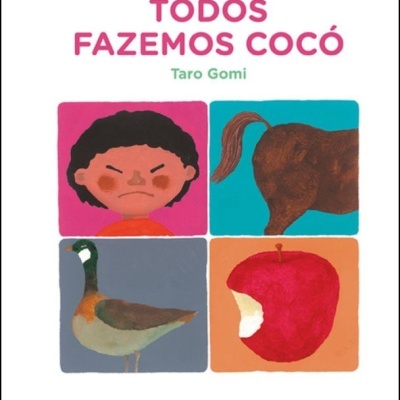 Capa de livro infantil com título e ilustrações variadas