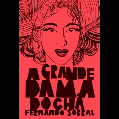 Ilustração facial feminina com texto 