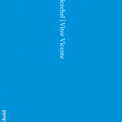 Capa azul de livro com texto vertical branco