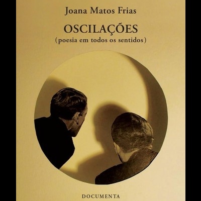 Capa do livro 'Oscilações' de Joana Matos Frias, com imagem de duas pessoas e sombra