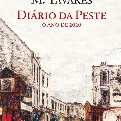 Capa do livro Diário da Peste de Gonçalo M. Tavares com ilustração de rua antiga