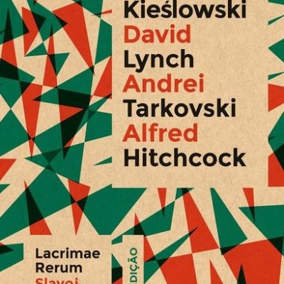 Capa de livro com nomes de autores em texto preto e vermelho sobre fundo geométrico colorido