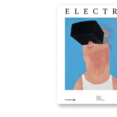 Capa de revista ELECTRA com ilustração de pessoa com dispositivo preto na cabeça