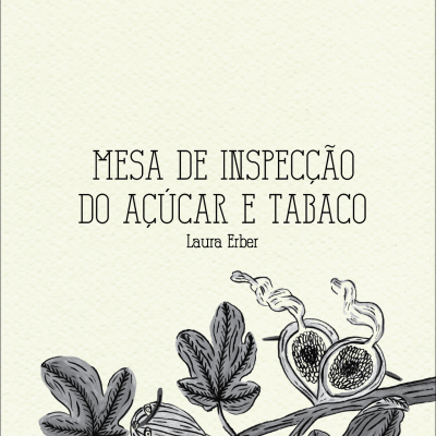 Capa de livro com título e ilustração de planta em preto e branco