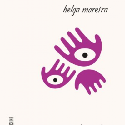 Capa de livro 'a arte de perder' de Helga Moreira com ilustração roxa de mãos e olhos