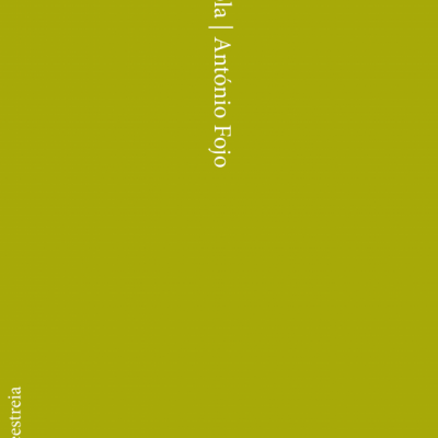 Fundo verde-oliva com texto branco vertical 'Tómbola | António Fojo'.