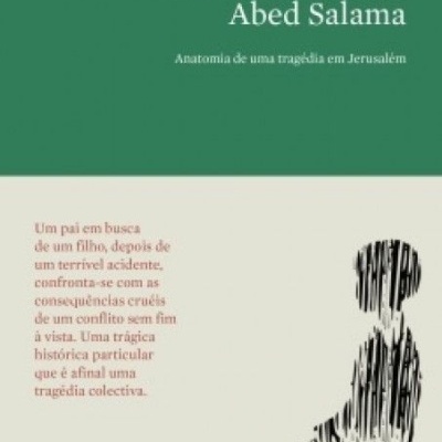 Capa de livro verde e bege com texto e ilustração abstrata de figura humana sentada