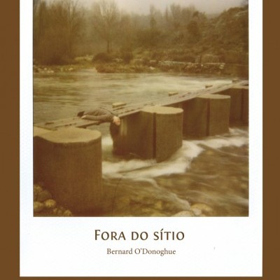 Capa de livro com fotografia de pessoa deitada sobre cilindros em água e texto em português