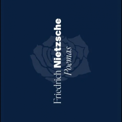 Capa de livro azul escura com texto branco e imagem de flor