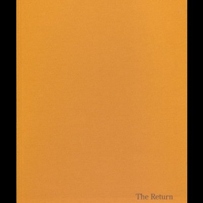 Livro de capa dura castanha clara com texto 'The Return' no canto inferior direito