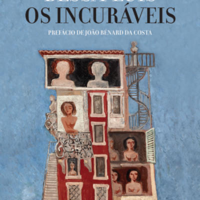 Capa de livro azul com ilustração de prédio estilizado e texto do título e autor