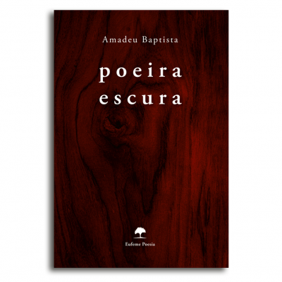 Capa de livro com padrão de madeira castanha escura e texto branco