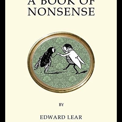 Capa de livro com título A BOOK OF NONSENSE e ilustração de insetos em fundo verde