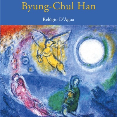 Capa do livro Conversas sobre Deus com ilustração abstrata azul e texto em branco e amarelo