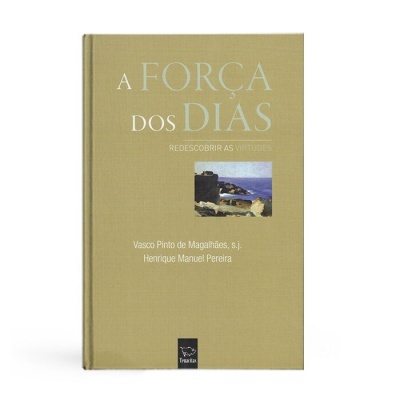 Livro de capa dura bege 'A FORÇA DOS DIAS' com imagem de costa