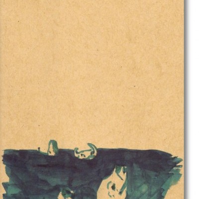 Capa de livro com título e ilustração abstrata em azul e verde