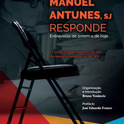 Capa de livro com cadeira preta dobrável e texto colorido